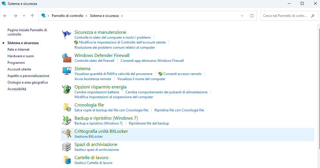 Attivazione di BitLocker in Windows
