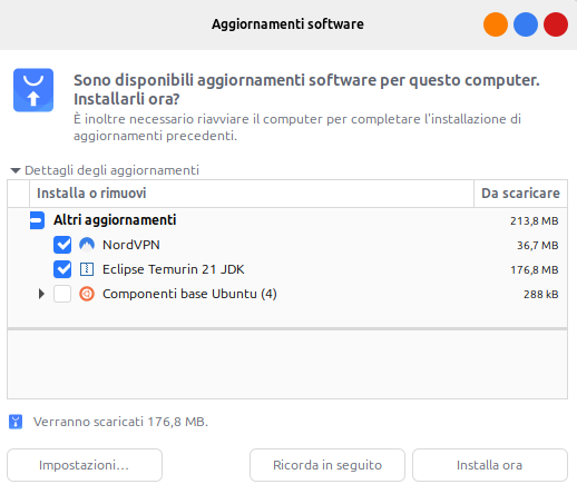 Aggiornamenti Linux