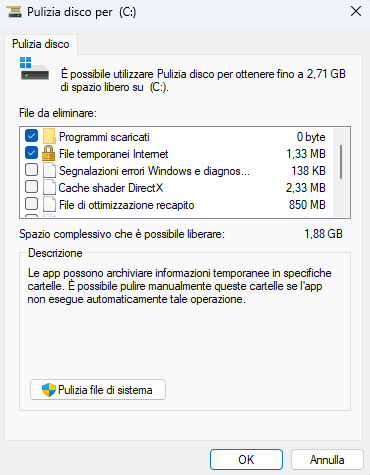Pulizia disco su Windows